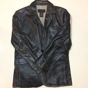 Structure genuine leather blazer